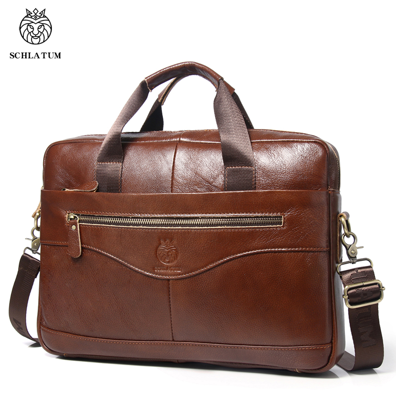 Luxury Bags That Fit Laptop - Erkekler için SCHLATUM hakiki deri evrak