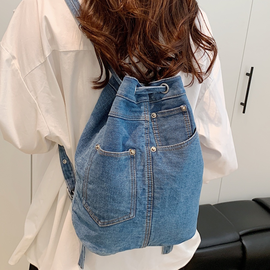 Luxury Bags Blue - Denim Kadın Sırt Çantaları Rahat Okul