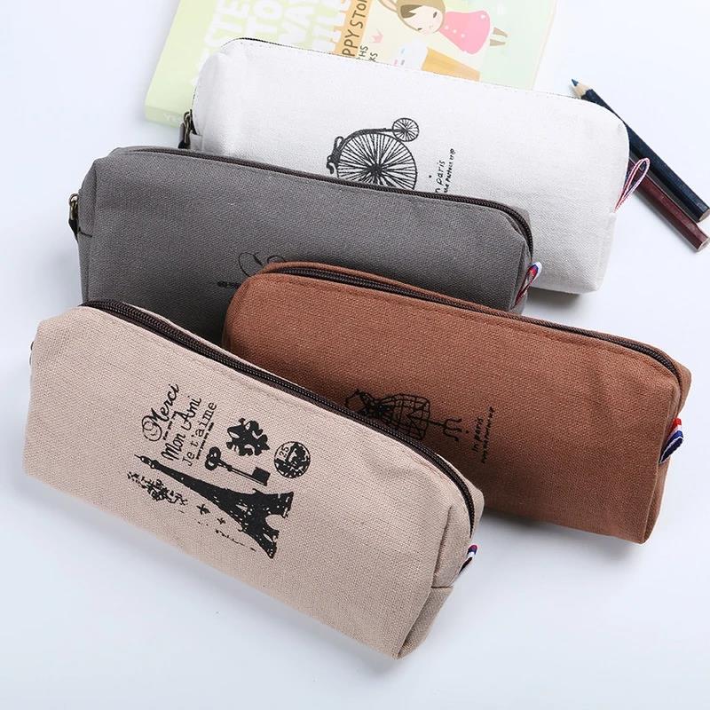 Luxury Bags Paris - Vintage Retro Keten Kalem Çantası Zarif