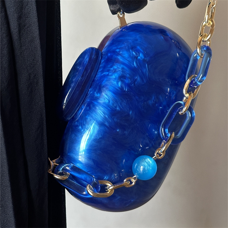Luxury Bags Blue - Lüks moda Klein mavi mermer desen