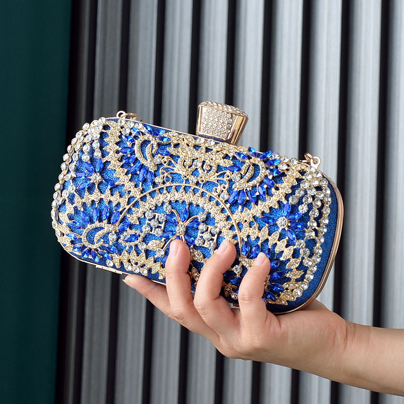 Luxury Bags Blue - Kadın Debriyaj Parti Lüks Mavi Gece