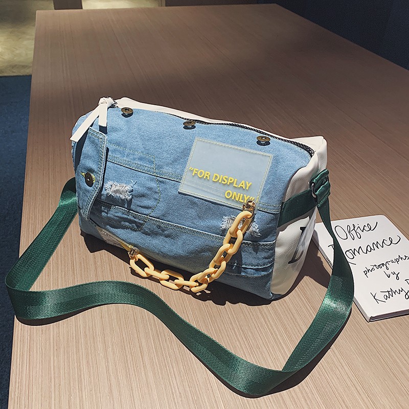 Moda Denim kadınlar omuz çanta - Luxury Bags Blue incelemesi ve fiyatı