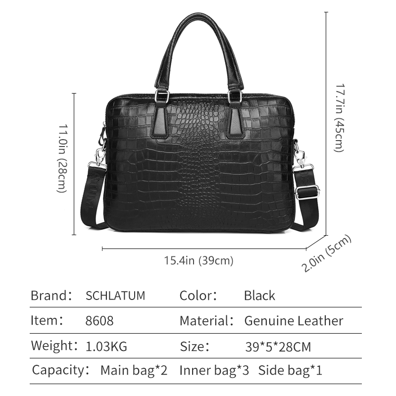 SCHLATUM Hakiki Deri Timsah Ta - Luxury Bags That Fit Laptop incelemesi ve fiyatı
