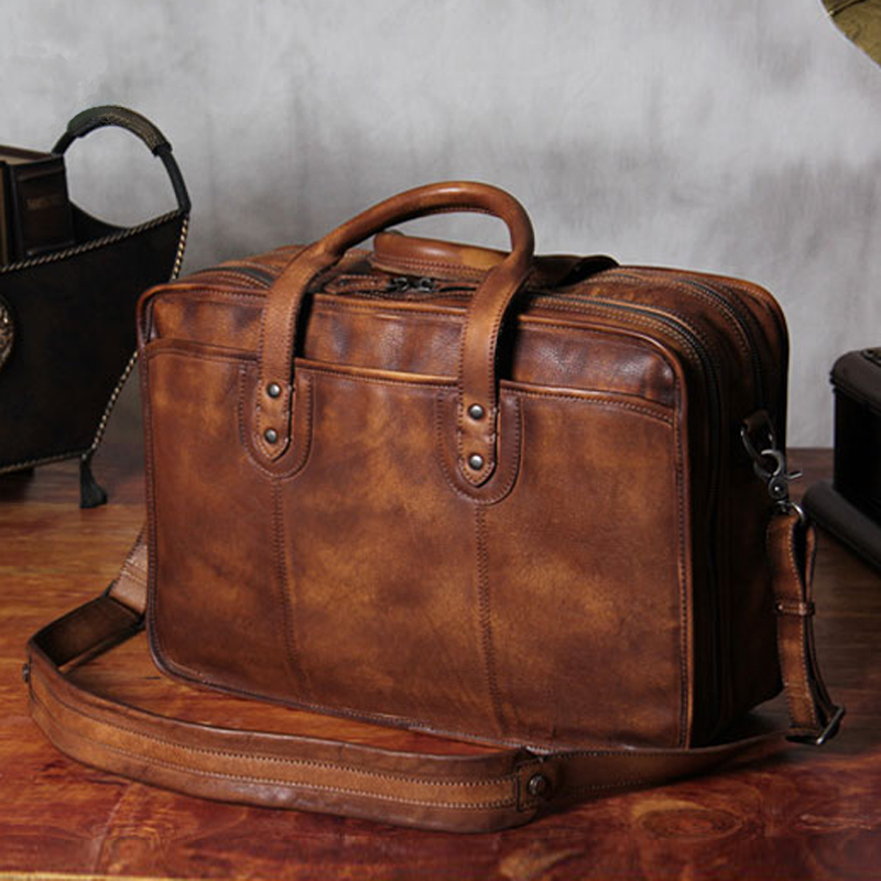 Lüks Vintage Hakiki Deri Erkek - Luxury Bags That Fit Laptop incelemesi ve fiyatı