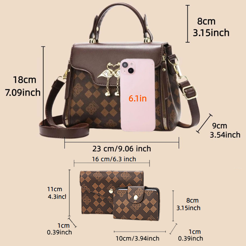 3 parçalı kadın çanta seti, ha - Luxury Bags incelemesi ve fiyatı