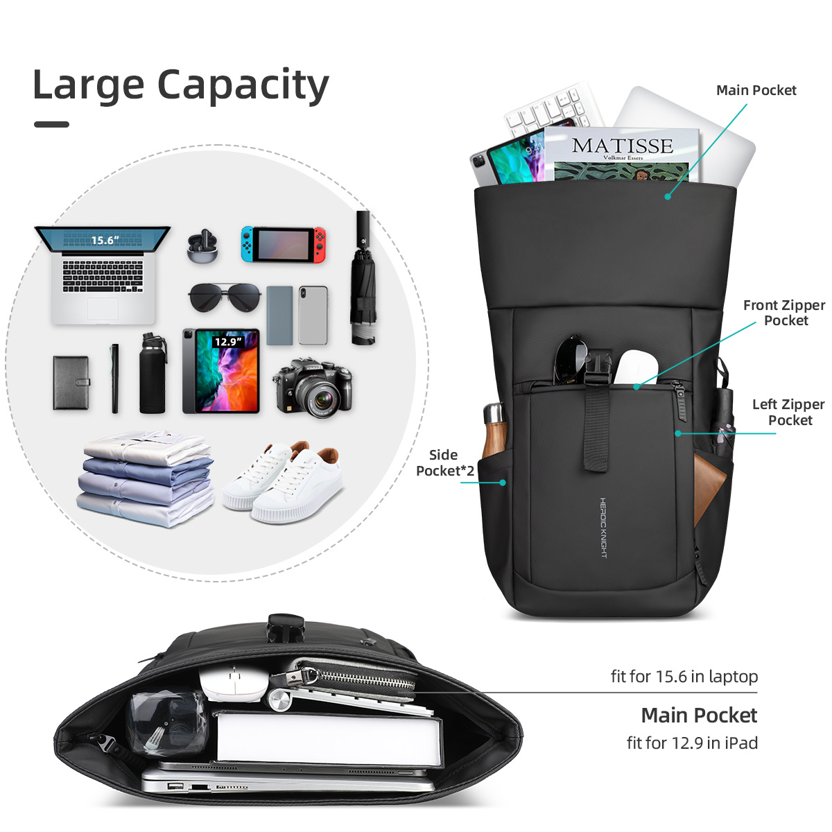 Heroic Knight Lüks Rolltop Sır - Luxury Bags That Fit Laptop incelemesi ve fiyatı